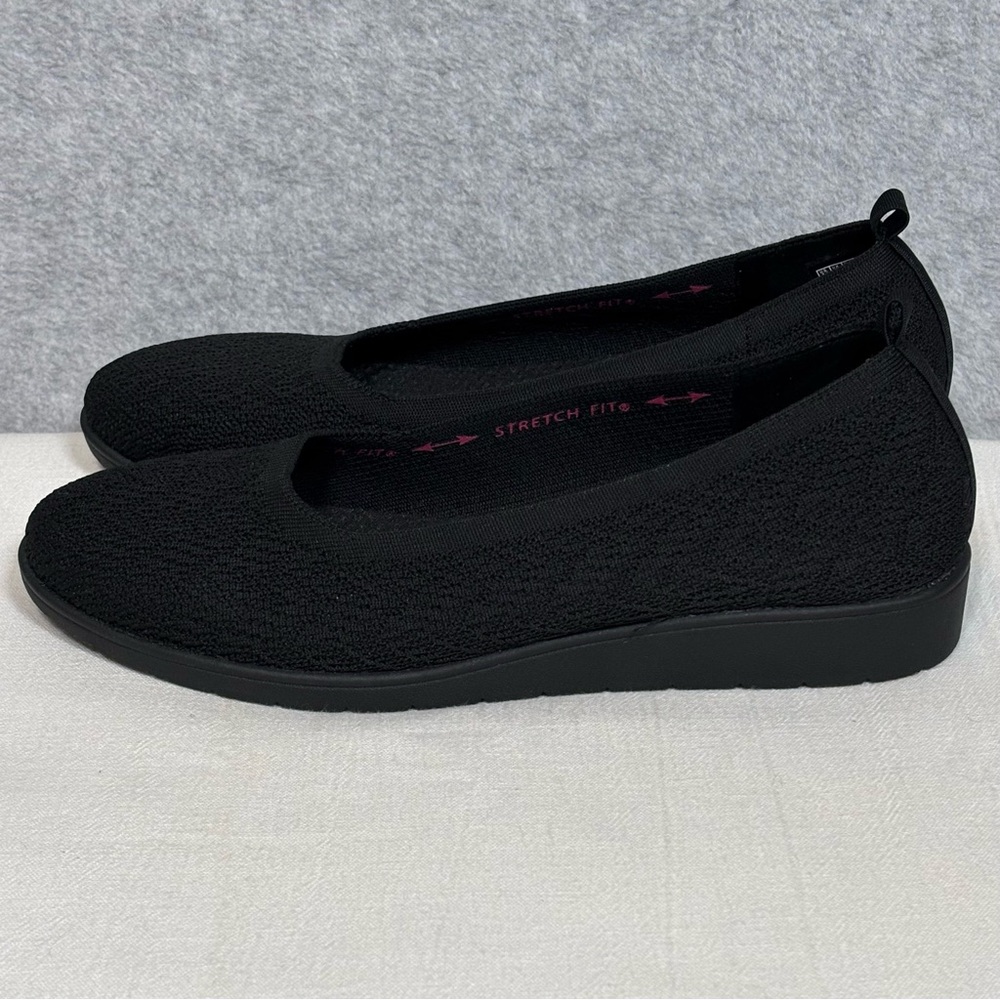 Skechers Cleo Flex Wedge Flipside Ballet Flats Shoes-Black-Women Size 11 - Picture 4 of 10